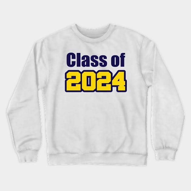 Class of 2024 blue gold Crewneck Sweatshirt by BehindTheChamp